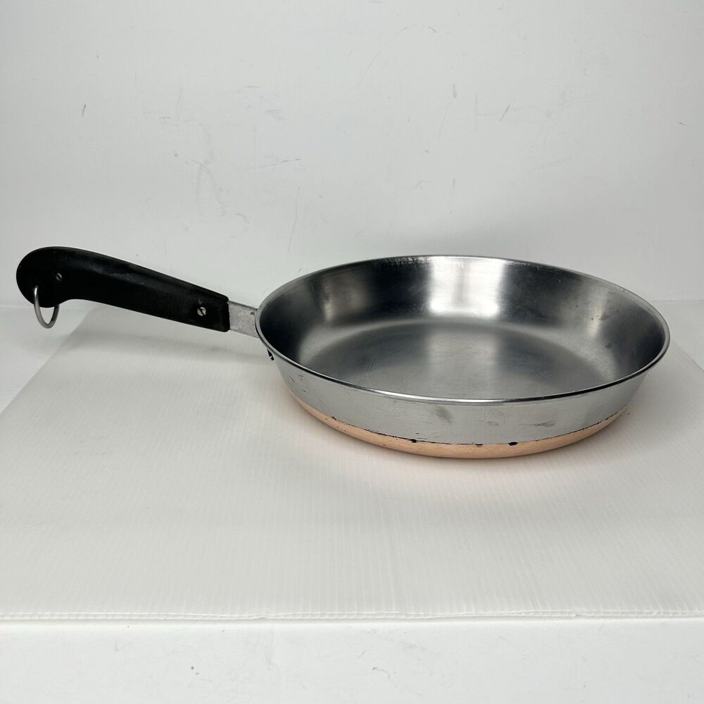 Vintage Revere Ware Copper Clad 8 inch Skillet Frying Pan Cooking Kitchen Tools